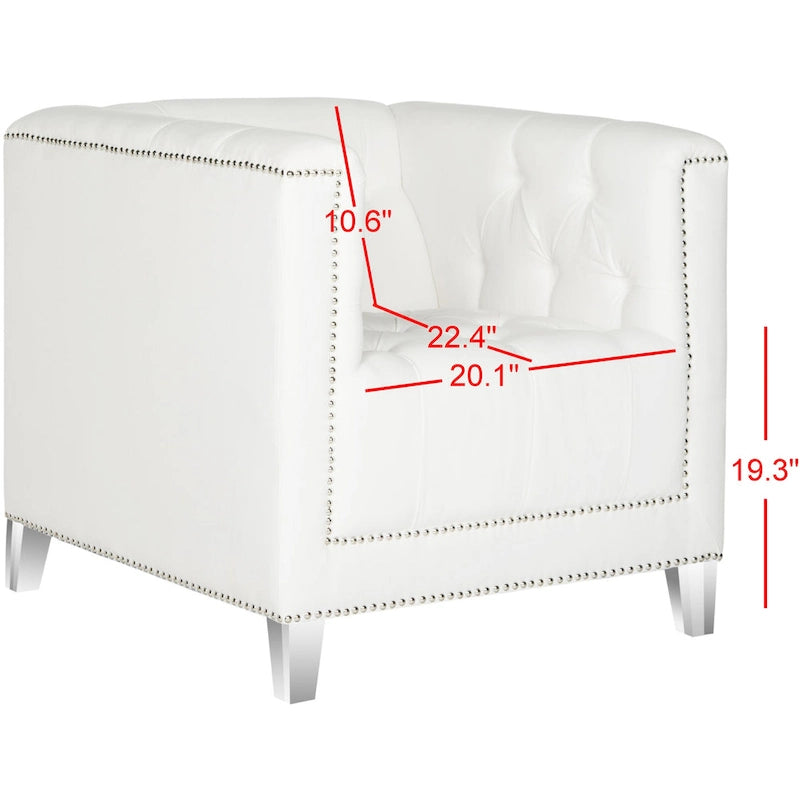 Fauteuil club transparent/Kamilah White – 31,9 x 33,9 x 29,9