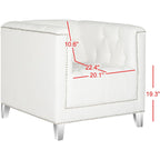Fauteuil club transparent/Kamilah White – 31,9 x 33,9 x 29,9