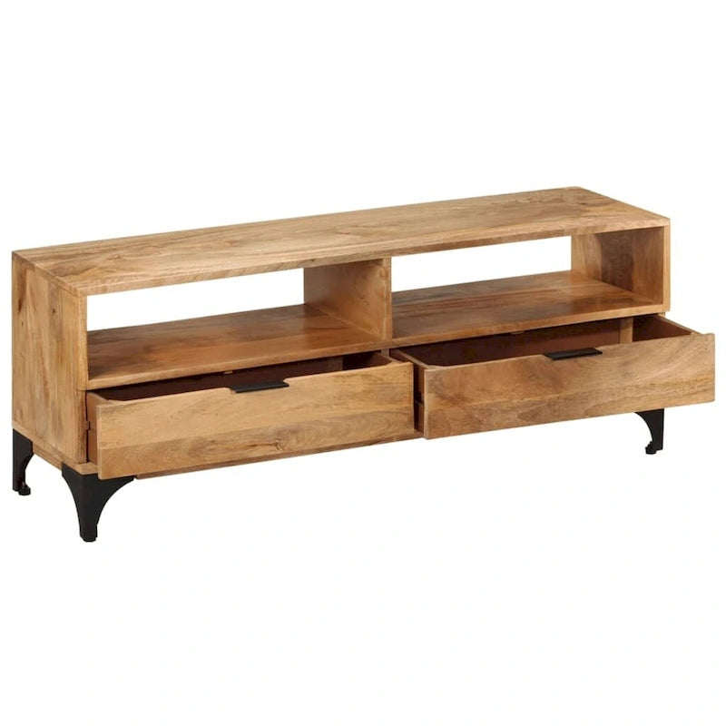 Meuble TV en bois de manguier 120x35x45 cm