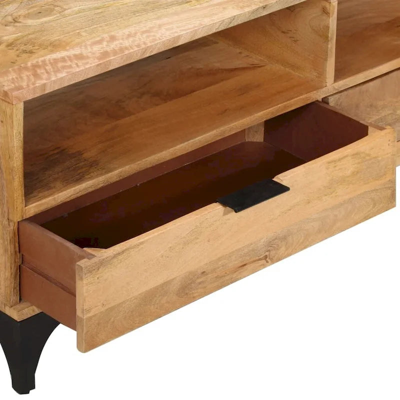 Meuble TV en bois de manguier 120x35x45 cm