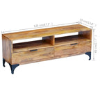 Meuble TV en bois de manguier 120x35x45 cm