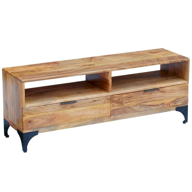 Meuble TV en bois de manguier 120x35x45 cm