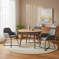 vidaXL Dining Chairs 4 pcs Dark Gray Fabric