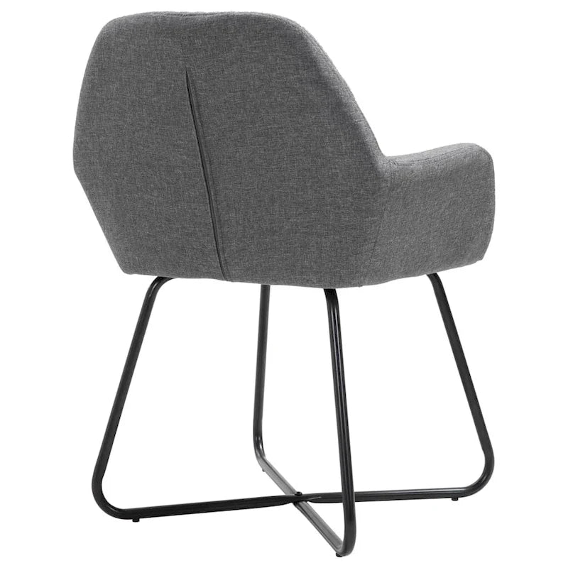 Chaises de salle à manger 4 pièces en tissu gris foncé