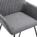 Chaises de salle à manger 4 pièces en tissu gris foncé