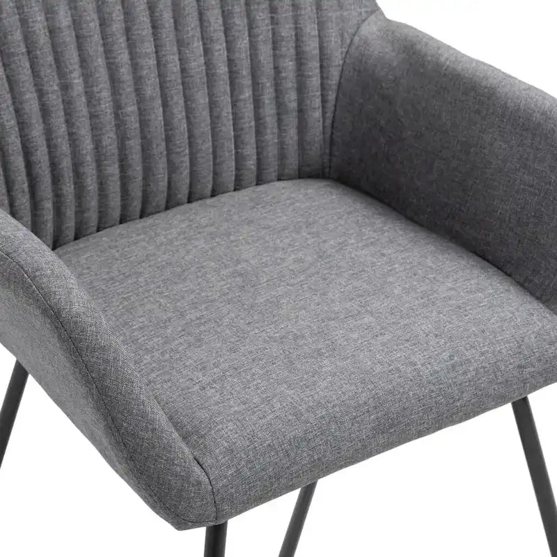 Chaises de salle à manger 4 pièces en tissu gris foncé