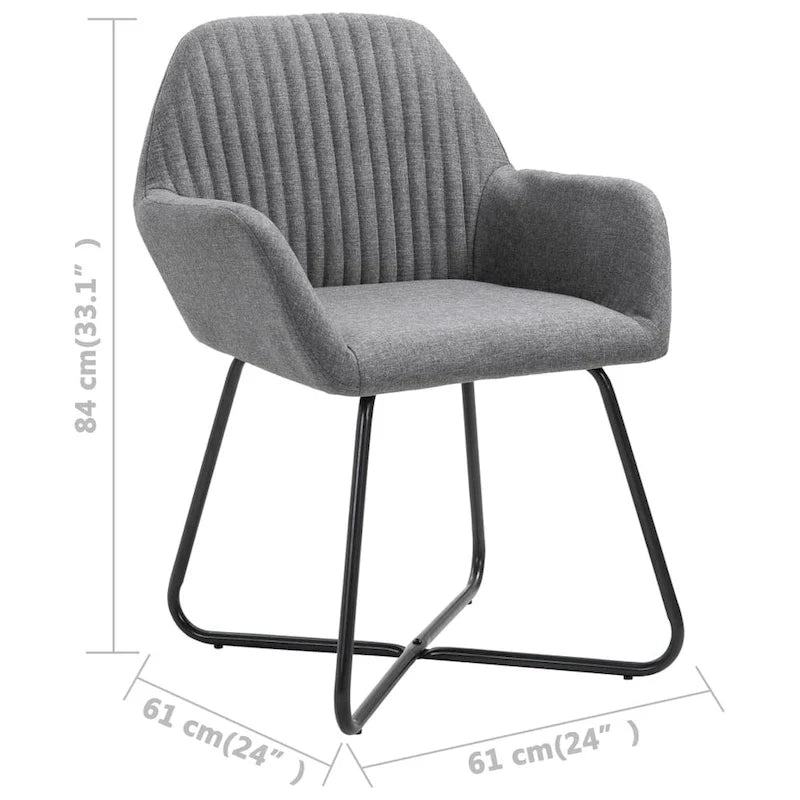 Chaises de salle à manger 4 pièces en tissu gris foncé
