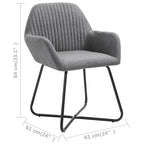 Chaises de salle à manger 4 pièces en tissu gris foncé