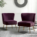 Fauteuil d'appoint Monica sans accoudoirs, confortable, avec dossier capitonné et pieds en métal