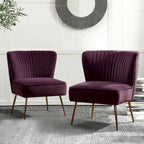 Fauteuil d'appoint Monica sans accoudoirs, confortable, avec dossier capitonné et pieds en métal