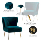 Fauteuil d'appoint Monica sans accoudoirs, confortable, avec dossier capitonné et pieds en métal