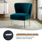 Fauteuil d'appoint Monica sans accoudoirs, confortable, avec dossier capitonné et pieds en métal