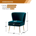 Fauteuil d'appoint Monica sans accoudoirs, confortable, avec dossier capitonné et pieds en métal