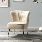 Fauteuil d'appoint Monica sans accoudoirs, confortable, avec dossier capitonné et pieds en métal