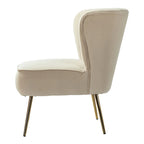 Fauteuil d'appoint Monica sans accoudoirs, confortable, avec dossier capitonné et pieds en métal
