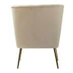 Fauteuil d'appoint Monica sans accoudoirs, confortable, avec dossier capitonné et pieds en métal