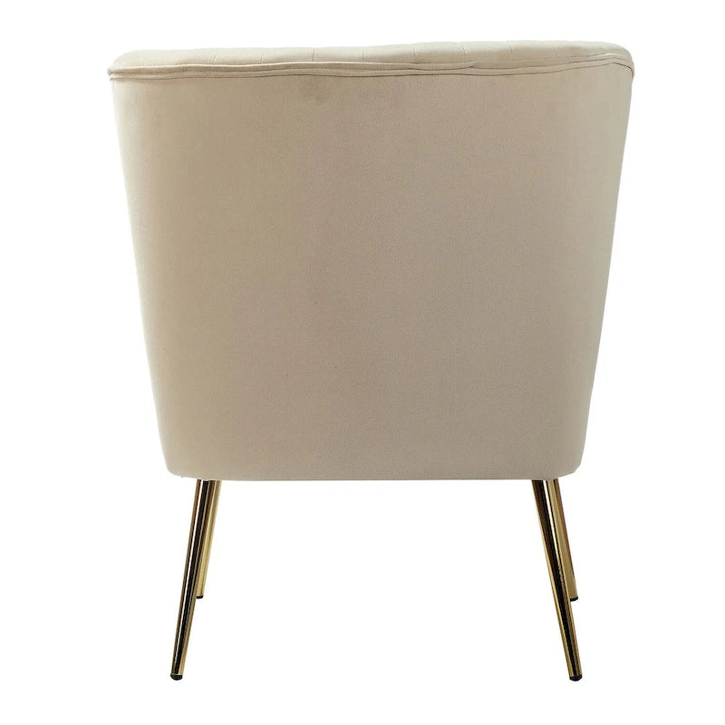 Fauteuil d'appoint Monica sans accoudoirs, confortable, avec dossier capitonné et pieds en métal