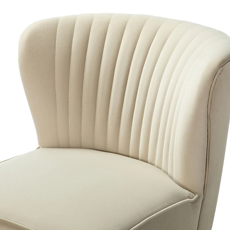 Fauteuil d'appoint Monica sans accoudoirs, confortable, avec dossier capitonné et pieds en métal