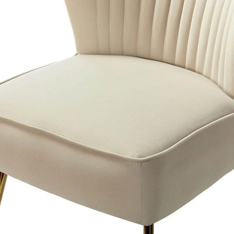 Fauteuil d'appoint Monica sans accoudoirs, confortable, avec dossier capitonné et pieds en métal