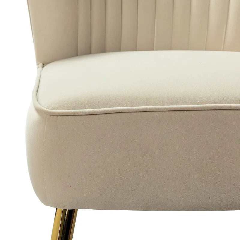 Fauteuil d'appoint Monica sans accoudoirs, confortable, avec dossier capitonné et pieds en métal