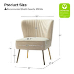 Fauteuil d'appoint Monica sans accoudoirs, confortable, avec dossier capitonné et pieds en métal