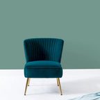 Fauteuil d'appoint Monica sans accoudoirs, confortable, avec dossier capitonné et pieds en métal