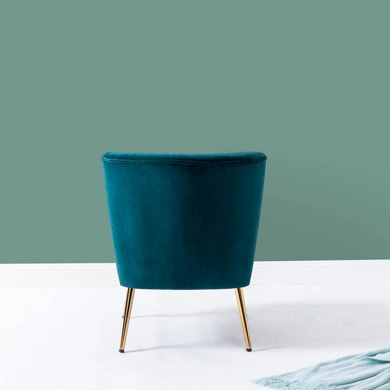Fauteuil d'appoint Monica sans accoudoirs, confortable, avec dossier capitonné et pieds en métal