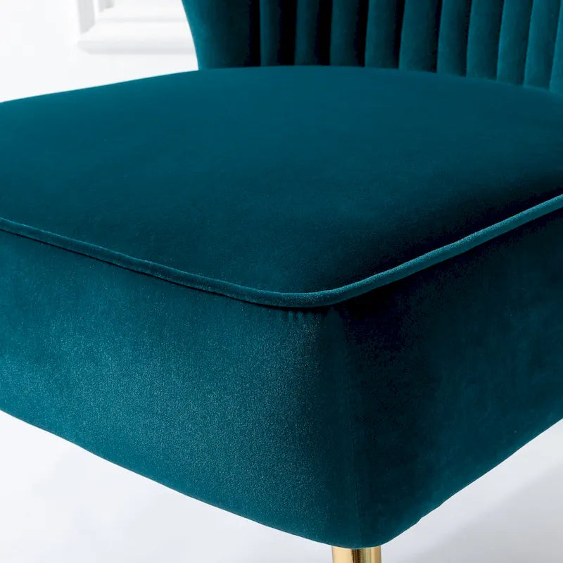 Fauteuil d'appoint Monica sans accoudoirs, confortable, avec dossier capitonné et pieds en métal