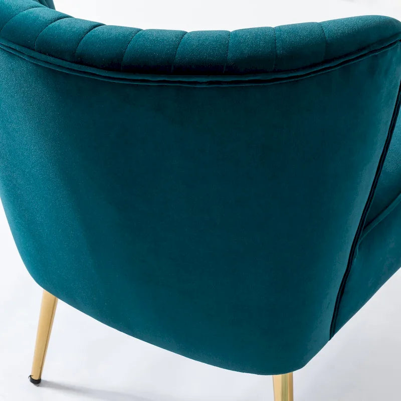 Fauteuil d'appoint Monica sans accoudoirs, confortable, avec dossier capitonné et pieds en métal
