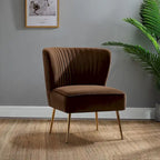 Fauteuil d'appoint Monica sans accoudoirs, confortable, avec dossier capitonné et pieds en métal
