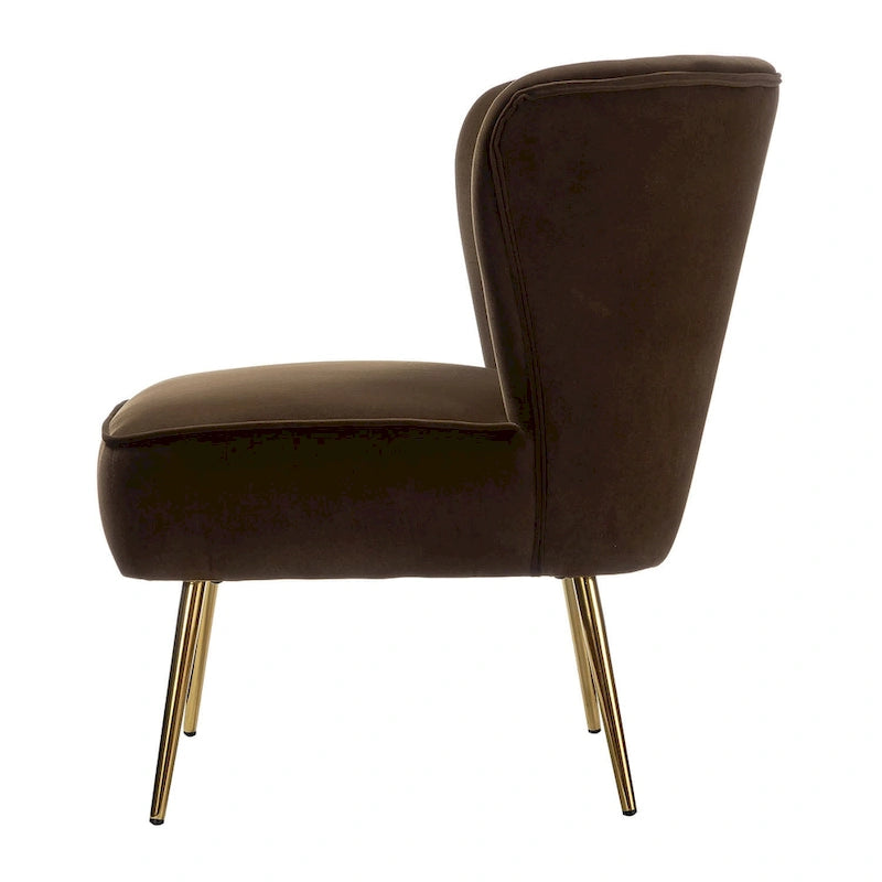 Fauteuil d'appoint Monica sans accoudoirs, confortable, avec dossier capitonné et pieds en métal