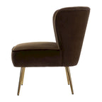 Fauteuil d'appoint Monica sans accoudoirs, confortable, avec dossier capitonné et pieds en métal