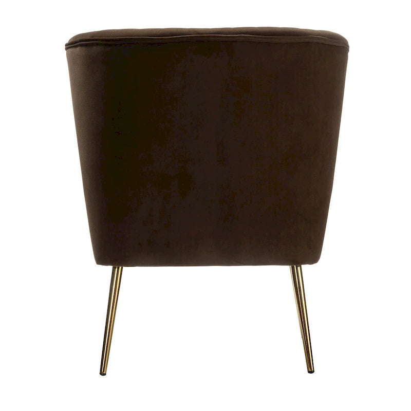 Fauteuil d'appoint Monica sans accoudoirs, confortable, avec dossier capitonné et pieds en métal