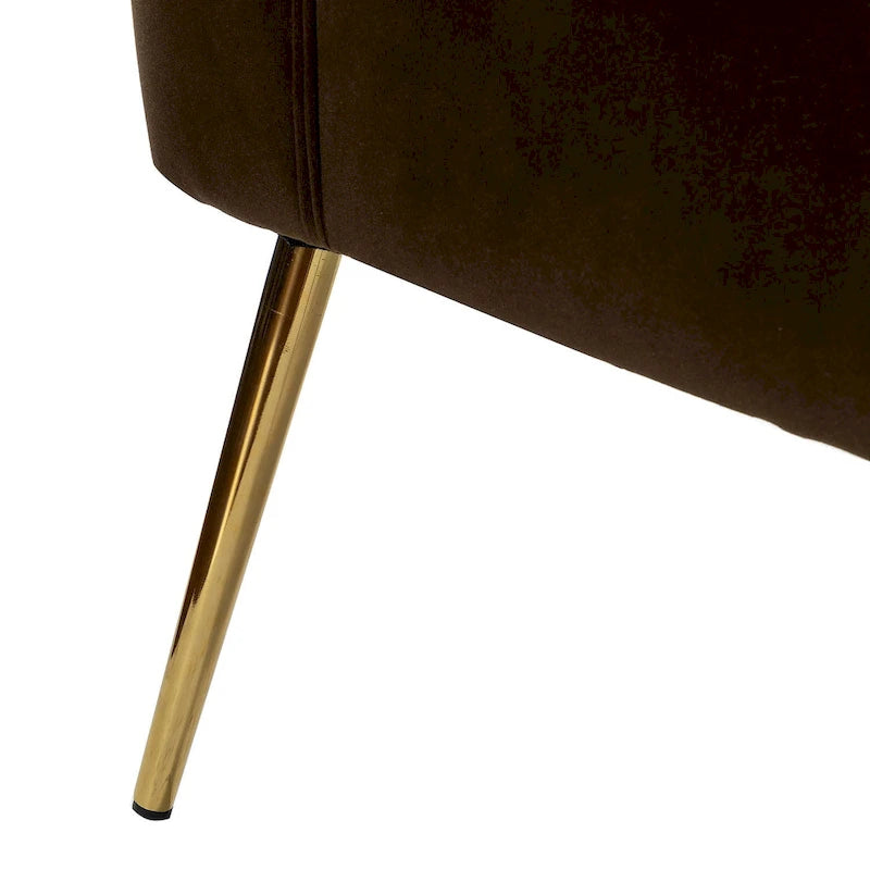Fauteuil d'appoint Monica sans accoudoirs, confortable, avec dossier capitonné et pieds en métal