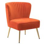 Fauteuil d'appoint Monica sans accoudoirs, confortable, avec dossier capitonné et pieds en métal