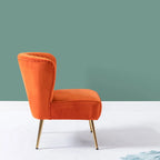 Fauteuil d'appoint Monica sans accoudoirs, confortable, avec dossier capitonné et pieds en métal