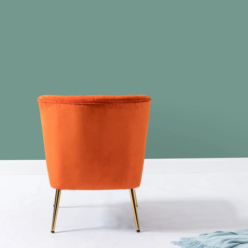 Fauteuil d'appoint Monica sans accoudoirs, confortable, avec dossier capitonné et pieds en métal