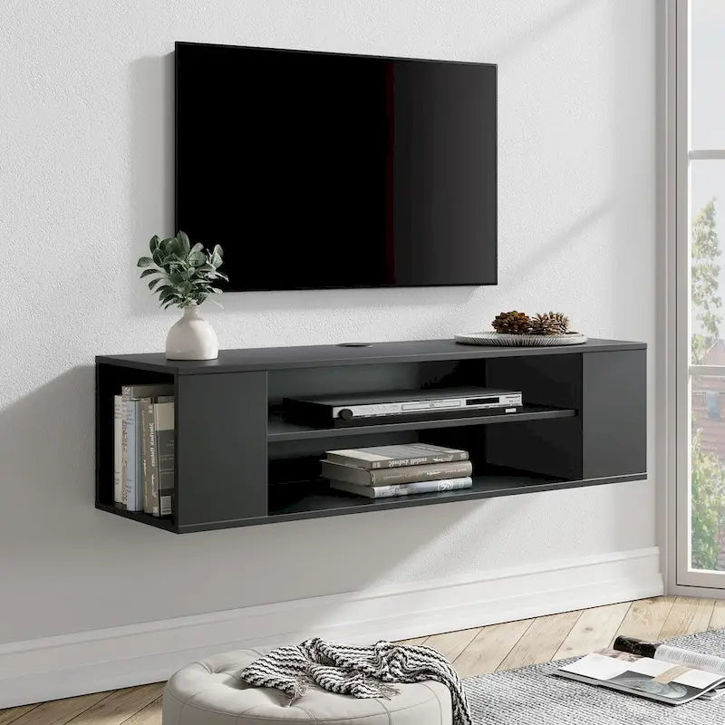 Meuble TV flottant, étagère murale, meuble de divertissement, buffet flottant sous TV, 99 cm