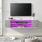 Meuble TV flottant, étagère murale, meuble de divertissement, buffet flottant sous TV, 99 cm