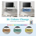 Meuble TV flottant, étagère murale, meuble de divertissement, buffet flottant sous TV, 99 cm