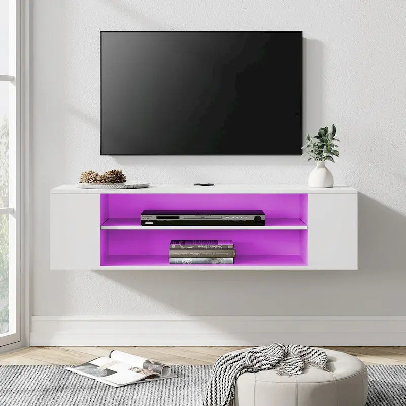Meuble TV flottant, étagère murale, meuble de divertissement, buffet flottant sous TV, 99 cm