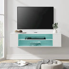 Meuble TV flottant, étagère murale, meuble de divertissement, buffet flottant sous TV, 99 cm