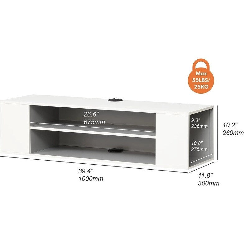 Meuble TV flottant, étagère murale, meuble de divertissement, buffet flottant sous TV, 99 cm
