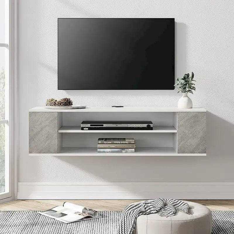 Meuble TV flottant, étagère murale, meuble de divertissement, buffet flottant sous TV, 99 cm