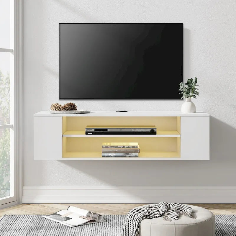 Meuble TV flottant, étagère murale, meuble de divertissement, buffet flottant sous TV, 99 cm