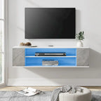 Meuble TV flottant, étagère murale, meuble de divertissement, buffet flottant sous TV, 99 cm