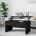 Table basse relevable, table d'appoint, bout de canapé, bois d'ingénierie - 80 x 50,5 x 41,5 cm