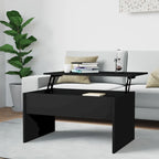 Table basse relevable, table d'appoint, bout de canapé, bois d'ingénierie - 80 x 50,5 x 41,5 cm