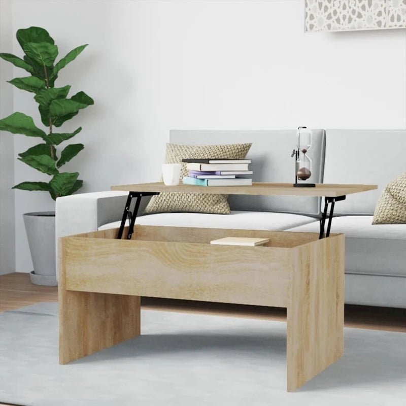 vidaXL Coffee Table Lift Top End Table Accent Side Sofa Table Engineered Wood - 31.5 x 19.9 x 16.3