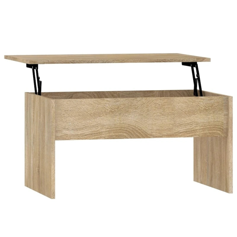 Table basse relevable, table d'appoint, bout de canapé, bois d'ingénierie - 80 x 50,5 x 41,5 cm